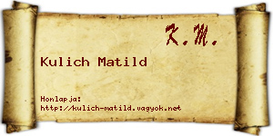 Kulich Matild névjegykártya